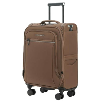 Verage Toledo Carry On Luggage with Spinner Wheels (20-Inch, Cocoa Brown) | Softside Expandable Suitcase, TSA Lock, Business Suitcase - color: Cocoa Brown, size: Carry-On 20-Inch