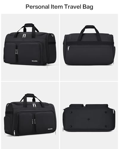 MILADA Carry On Luggage Bags for Travel Foldable Personal Item Travel Bag - color: Black, size: Carry On 21.5 inch