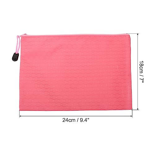 PATIKIL Waterproof Zipper File Bags, 3 Pack A5 Document Holders Pencil Pouch for Office, Pink - color: Pink, size: A5