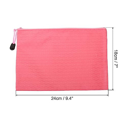 PATIKIL Waterproof Zipper File Bags, 3 Pack A5 Document Holders Pencil Pouch for Office, Pink - color: Pink, size: A5