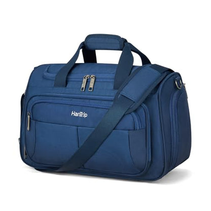 HanTrip 16 Inch Under Seat Carry On Duffle Bag for Airplanes, Blue - color: Blue, size: Carry-on 16.5-Inch