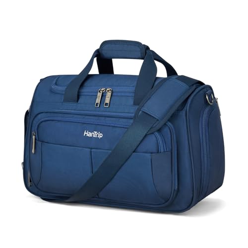 HanTrip 16 Inch Under Seat Carry On Duffle Bag for Airplanes, Blue - color: Blue, size: Carry-on 16.5-Inch