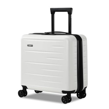 CENSIEN Expandable 16 Inch Carry On Luggage Airline Approved Small Suitcase - color: White, size: 16 Inch EXT