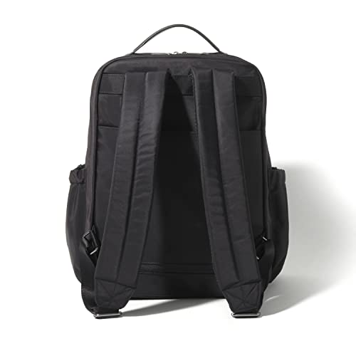 Baggallini Tribeca 확장 가능한 여행용 노트북 백팩, 방수 나일론 작업 가방, 정리함, 패딩 슬리브 및 RFID 기술 포함, 블랙 트윌, 원사이즈 - color: 블랙 트윌