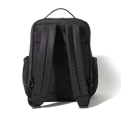 Baggallini Tribeca 확장 가능한 여행용 노트북 백팩, 방수 나일론 작업 가방, 정리함, 패딩 슬리브 및 RFID 기술 포함, 블랙 트윌, 원사이즈 - color: 블랙 트윌