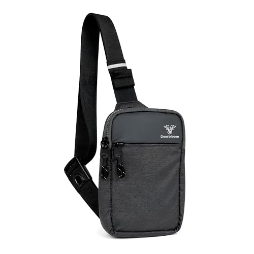 Mini Sling Bag, Water-Resistant Crossbody Chest Pack for Men & Women - color: Gray