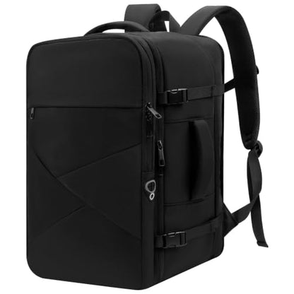 Roomy Travel Backpack,Expandable Carry On Backpack,Black - size: 18.4INCH(18 x 12.5 x 8)