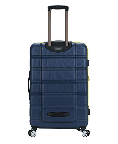 Rockland Melbourne Hardside Expandable Spinner Wheel Luggage, Checked Large 28", Navy - color: Navy, size: Checked Large 28"