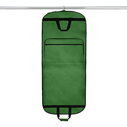 Dalix 60" Foldable Garment Bag Suits Cover Dresses w Front Pocket - color: Dark Green