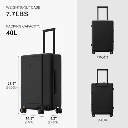 LEVEL8 Carry on Suitcase, 20 Inch Hardshell Carry on Luggage with Wheel - color: Black, size: 20 Inch