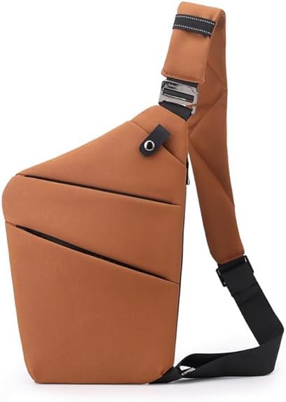 Anti Theft Travel Bag Sling Cross-body Bag Large Capacity - color: Brown, style: Right Shoulder