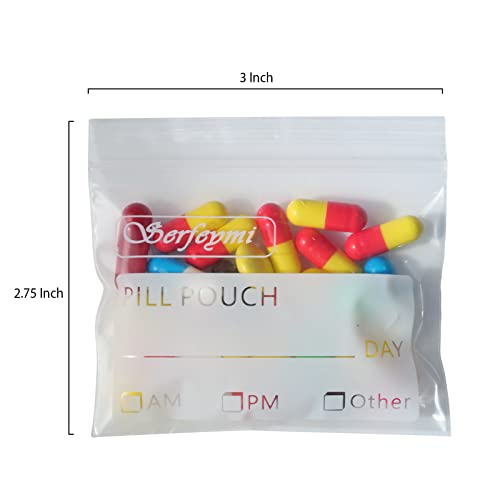 Serfeymi Pill Bags for Travel Pill Pouch Organizer Pack of 120, 3 x 2.75 in - size: Pack of 120
