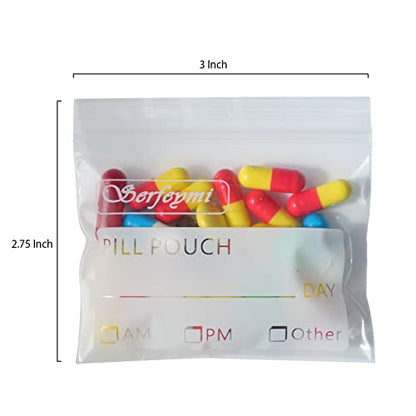 Serfeymi Pill Bags for Travel Pill Pouch Organizer Pack of 120, 3 x 2.75 in - size: Pack of 120
