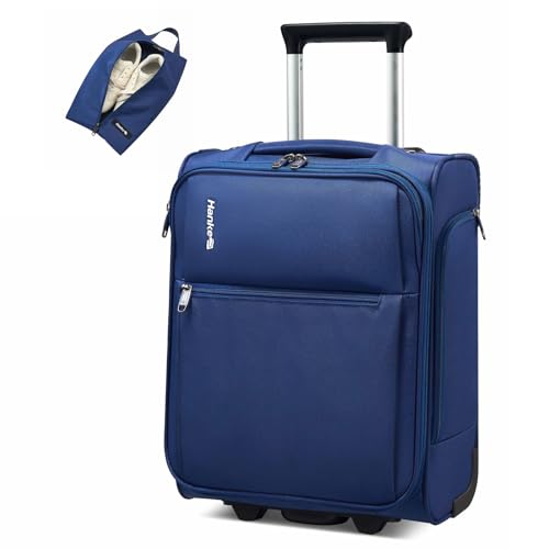 Hanke Underseat Carry On Luggage with Wheels, 17 Inch Rolling Bag, Blue - color: Blue, size: 17 Inch Underseat Plus