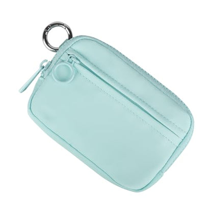The Iris Wallet Zipper Mini Coin Purse Keychain ID Holder Wallet - color: Aqua Sky