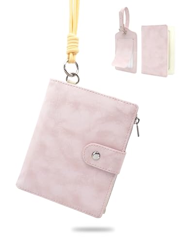 Passport Holder for Travel, Rfid Passport Wallet with Zipper - color: Petal Blush