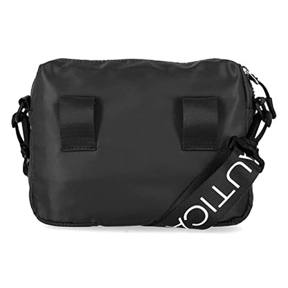 Nautica Nylon Bean crossbody/Belt Bag adjustable shoulder strap - color: Black