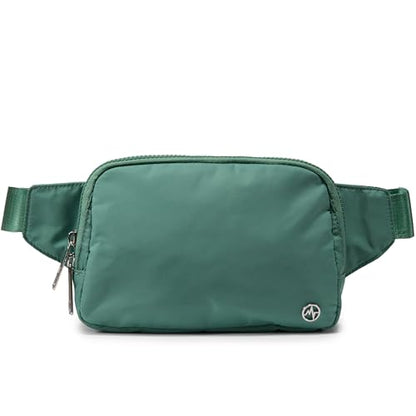 Pander Belt Bag Large 2L, Nylon Fanny Pack Purse for Women and Men with Adjustable Strap - color: Eucalyptus Green