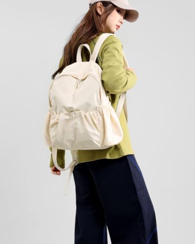 Backpack for Women Men, Travel Backpack Work College Backpack Purse (Beige) - color: Beige
