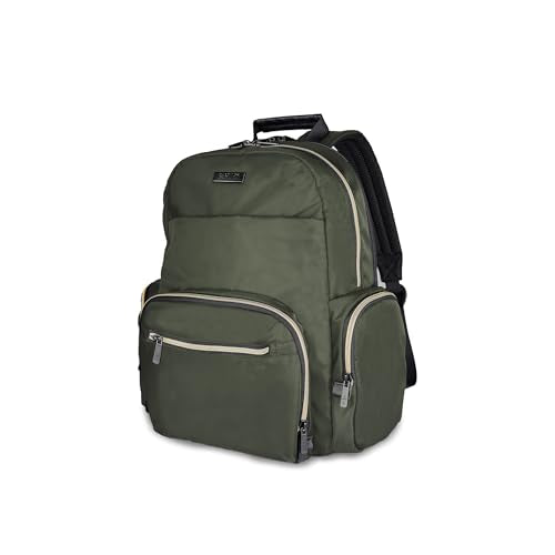 Kenneth Cole REACTION Madison Square Lightweight Hardside Chevron Expandable Spinner Luggage, Olive, 2-Piece (20" Carry On + Sophie Backpack) - color: Olive, size: 2-Piece (20" Carry On + Sophie Backpack)