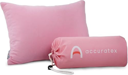 ACCURATEX Camping Pillow, Cotton Cover Compressible Travel Pillow,13x18 - color: Pink