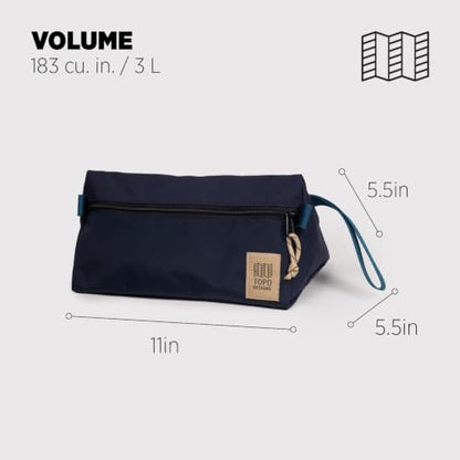 Topo Designs Dopp Kit Travel Toiletry Bag (Navy/Sahara) - color: Navy/Sahara