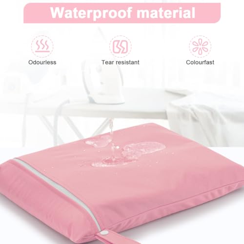 2PCS Wet Bags, Waterproof Reusable Cloth Diaper Bags, Black + Pink - color: Black & Pink - 2 Pieces - 30 x 40 cm