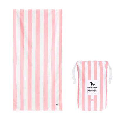 Dock & Bay Quick Dry Beach Towel - Cabana - Malibu Pink, Medium - color: Cabana Light - Malibu Pink, size: Medium (130x70cm, 51x27")
