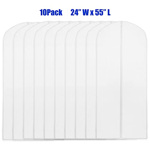 Simple Houseware 55-Inch Translucent Garment Bags with Zipper, 10 Pack - size: 10 Pack - 55"