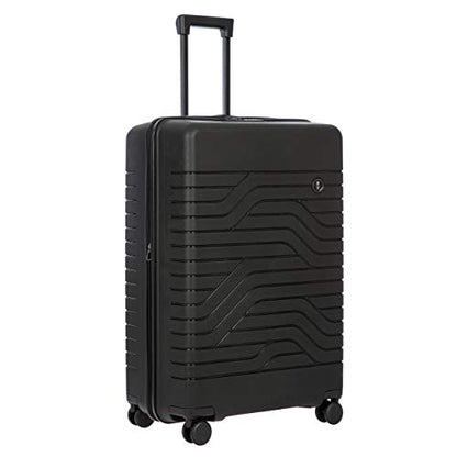 Bric's B|Y Ulisse Checked Luggage with Spinner Wheels – Expandable Lightweighted Hard Shell Suitcase, TSA Combination Lock - Removeable Wash Bag Included - 30 Inch, Black - color: Black, size: Checked-large
