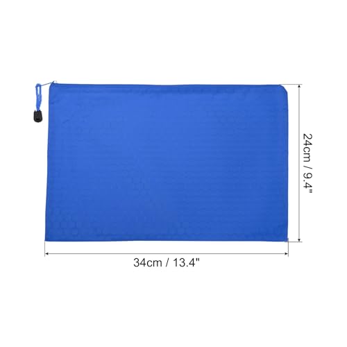 PATIKIL Waterproof Zipper File Bags, 3 Pack A4 Document Holders Pencil Pouch for Office, Blue - color: Blue, size: A4
