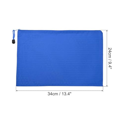 PATIKIL Waterproof Zipper File Bags, 3 Pack A4 Document Holders Pencil Pouch for Office, Blue - color: Blue, size: A4