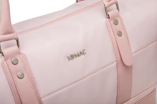 Kinmac Travel Duffel - Overnight Weekender & Gym Bag, Carry-on Tote (Pink) - color: Pink