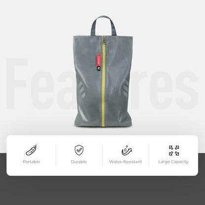 pack all Plus-Sized Shoe Bag for Travel, Water-Resistant Shoe Pouch - color: Plus-Grey, style: 1 Pack