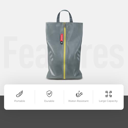 pack all Plus-Sized Shoe Bag for Travel, Water-Resistant Shoe Pouch - color: Plus-Grey, style: 2 Pack