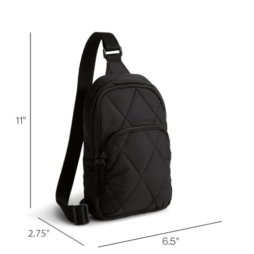 Vera Bradley Women's Premium Cotton Lorman Sling Backpack – Crossbody Purse for Travel – Moonless Night - color: Moonless Night
