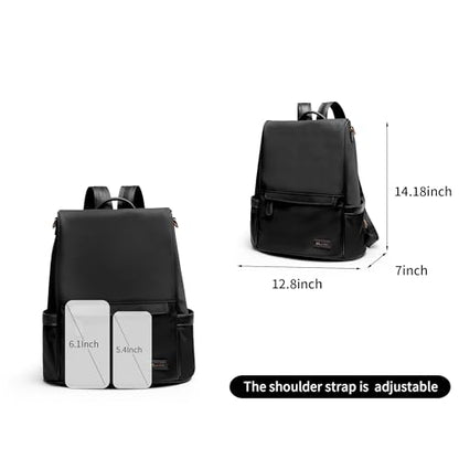 Anti Theft Backpack Purse for Women Lightweight Casual Travel Daypack Black - color: Black