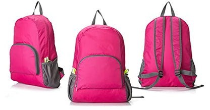 Backpack Packable Foldable Ultra Lightweight Water Resistant Durable Camping Travel Hiking Daypack for Men Women (Rose Red) - color: Rose Red