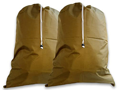 Nylon Laundry Bags, Locking Drawstring Closure, Machine Washable, Extra Large Gold (2 Pack) - color: Gold