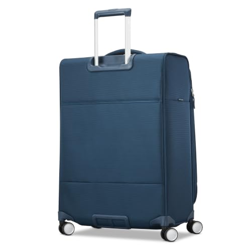 Samsonite Soft-Sided Medium Checked 25-Inch Expandable PortLift Suitcase: Durable, 360° Spinner Wheels, Adjustable Handle, TSA Lock, 2 Front & Side Pocket- Marine Blue - color: Marine Blue, size: 25-Inch Checked-Medium