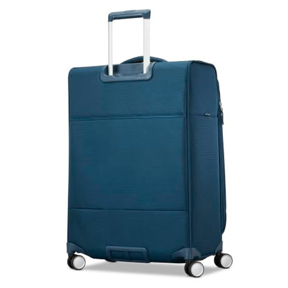 Samsonite Soft-Sided Medium Checked 25-Inch Expandable PortLift Suitcase: Durable, 360° Spinner Wheels, Adjustable Handle, TSA Lock, 2 Front & Side Pocket- Marine Blue - color: Marine Blue, size: 25-Inch Checked-Medium