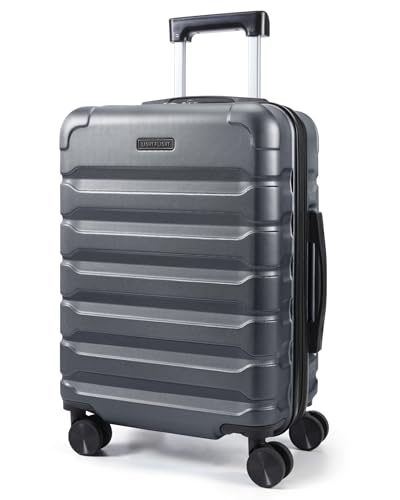 LIGHT FLIGHT Carry On Luggage 22x14x9 Airline Approved Suitcase,Gray - color: Gray