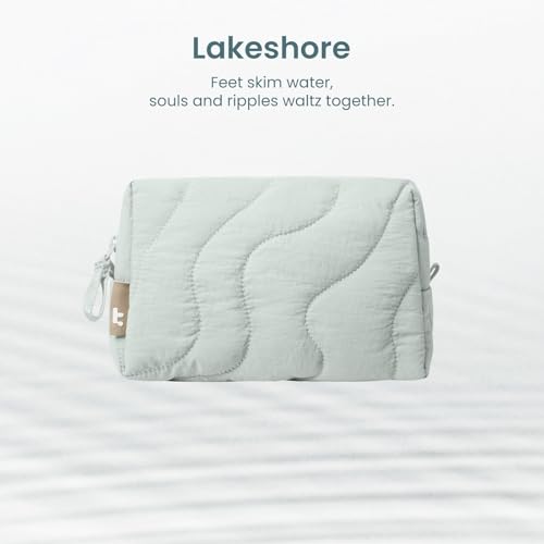 tomtoc Electronics Organizer Travel Case, Soft Puffy Accessory Tech Case - color: Lakeshore