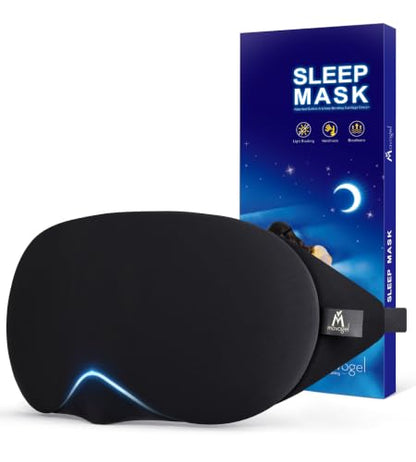 Mavogel Cotton Sleep Eye Mask, Light Blocking with Adjustable Nose Bridge - color: Black