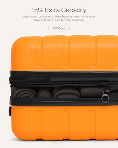 Coolife Luggage Set, Lightweight Durable Hardshell, 3 piece, Orange new - color: Orange new