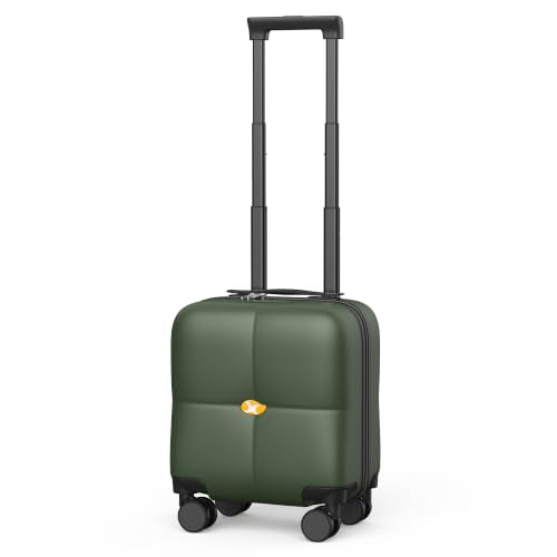 MGB 14 Inch Underseat Carry On Luggage with Wheels, Dark Green - color: Dark Green