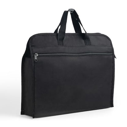 M&G 12x15 in Large Zipper Pouch with Handle, A4 Foldable Heavy-Duty Waterproof Oxford Zipper Document Bag, File Organizer for Office Travel Books Papers Filing Folder, Double Layer 1 Pack (Black) - color: Black, style: Heavy-Duty Double Layer Zipper