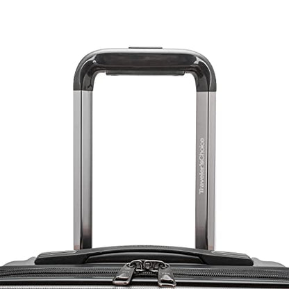 Traveler's Choice Archer Polycarbonate Hardside Spinner Luggage Set, Tie Down Straps, Grey, Checked 29-Inch - color: Grey, size: 1-Piece (Checked 29-Inch)