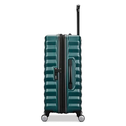 Samsonite Hard-Sided 24-Inch Lightweight Checked Medium Expandable Element Suitcase: Durable, 360° Spinner Wheels, Adjustable Telescopic Handle, TSA-Approved Lock - Bistro Green - color: Bistro Green, size: 24-Inch Checked-Medium