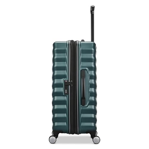Samsonite Hard-Sided 24-Inch Lightweight Checked Medium Expandable Element Suitcase: Durable, 360° Spinner Wheels, Adjustable Telescopic Handle, TSA-Approved Lock - Bistro Green - color: Bistro Green, size: 24-Inch Checked-Medium